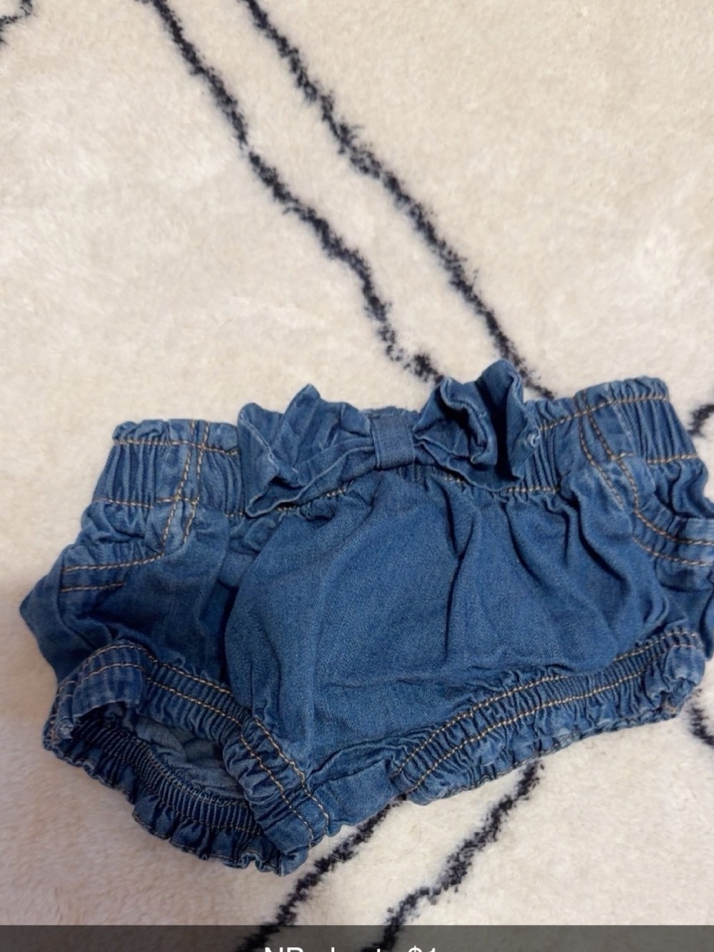 Baby Girls Denim Bloomers Shorts - Blue